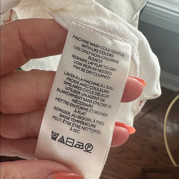 Anthropologie Embroidered Puff Sleeve Top EUC - Picture 7 of 9